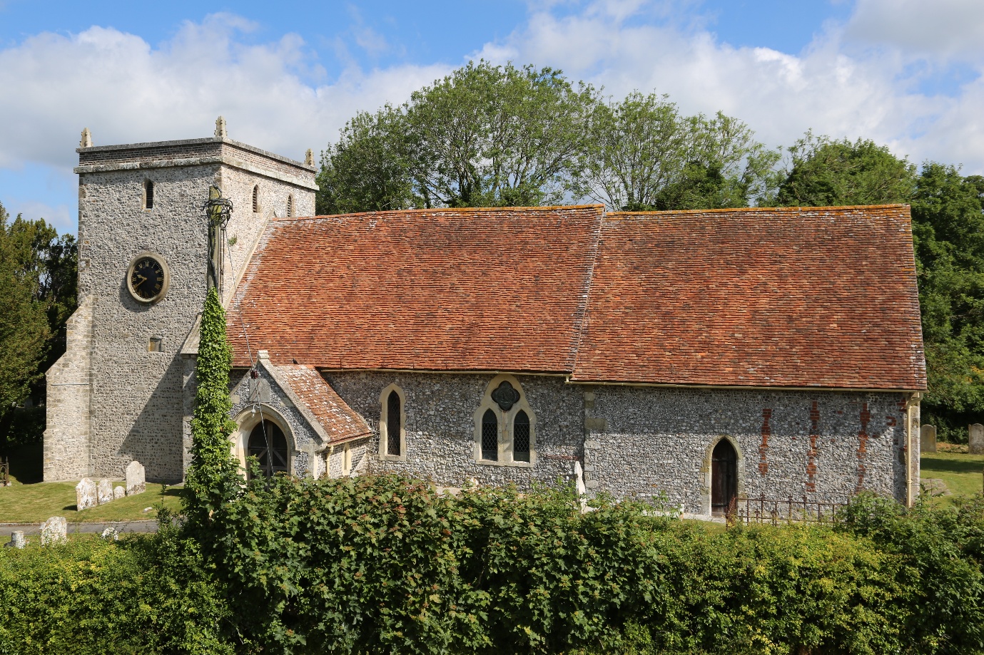 St Leonard's, Grateley, on a summer afternoon